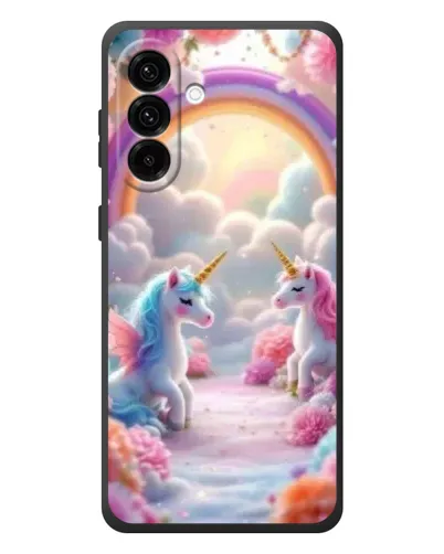 Чехол для Samsung Galaxy A57 с картинкой «Радуга и единороги»