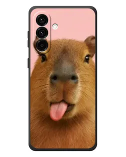 Чехол для Samsung Galaxy A57 с картинкой «Капибара с языком»