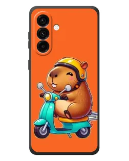 Чехол для Samsung Galaxy A57 с картинкой «Капибара на скутере»