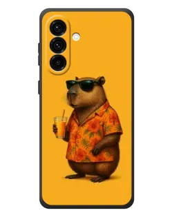 Чехол для Samsung Galaxy A57 с картинкой «Капибара на отдыхе»