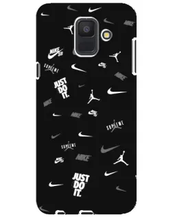 Чехол для Samsung Galaxy A6 2018 (A600F) с картинкой «Nike Black Pattern»