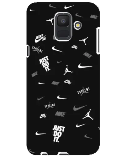 Чехол для Samsung Galaxy A6 2018 (A600F) с картинкой «Nike Black Pattern»