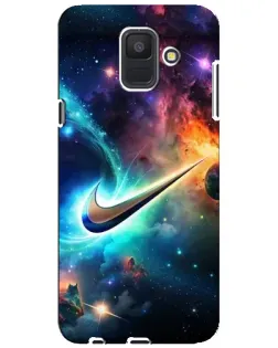 Чехол для Samsung Galaxy A6 2018 (A600F) с картинкой «Космический Nike Swoosh» Чехол для Samsung Galaxy A6 2018 (A600F) с картинкой «Космический Nike Swoosh»