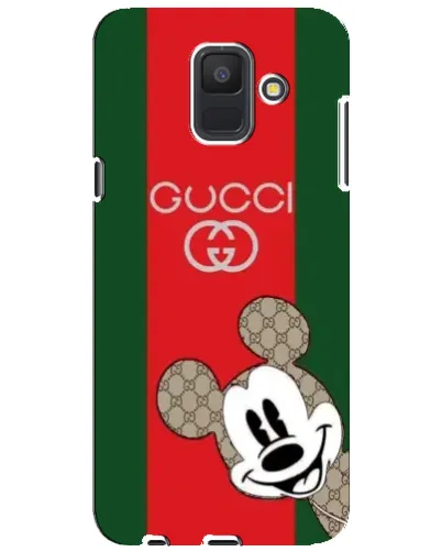 Чехол для Samsung Galaxy A6 2018 (A600F) с картинкой «Gucci — полосы и Микки»