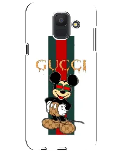 Чехол для Samsung Galaxy A6 2018 (A600F) с картинкой «Микки Маус Gucci — полосы»