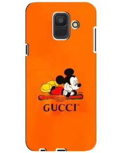 Чехол для Samsung Galaxy A6 2018 (A600F) с картинкой «Микки Маус Gucci — оранж»