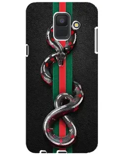 Чехол для Samsung Galaxy A6 2018 (A600F) с картинкой «Gucci — змея на полосе»