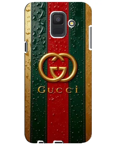 Чехол для Samsung Galaxy A6 2018 (A600F) с картинкой «Gucci — фирменная полоса и золото» Чехол для Samsung Galaxy A6 2018 (A600F) с картинкой «Gucci — фирменная полоса и золото»