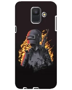 Чехол для Samsung Galaxy A6 2018 (A600F) с картинкой «PUBG — огненный силуэт»