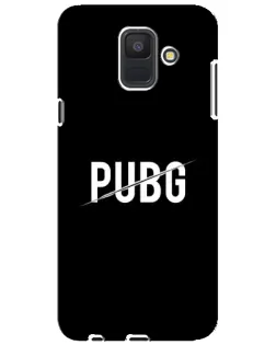 Чехол для Samsung Galaxy A6 2018 (A600F) с картинкой «PUBG — белый логотип»
