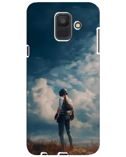 Чехол для Samsung Galaxy A6 2018 (A600F) с картинкой «Герой PUBG на скале»