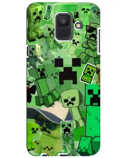 Чехол для Samsung Galaxy A6 2018 (A600F) с картинкой «Криперы Minecraft»