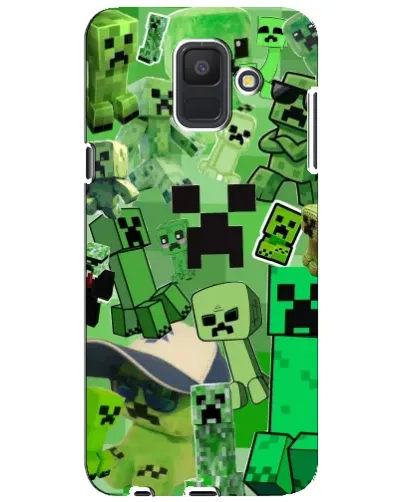 Чехол для Samsung Galaxy A6 2018 (A600F) с картинкой «Криперы Minecraft»