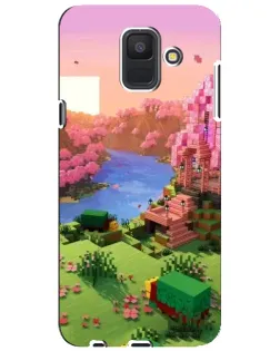 Чехол для Samsung Galaxy A6 2018 (A600F) с картинкой «Розовое дерево Minecraft»