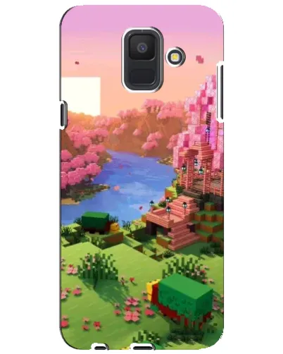Чехол для Samsung Galaxy A6 2018 (A600F) с картинкой «Розовое дерево Minecraft»