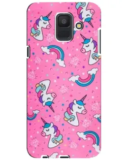 Чехол для Samsung Galaxy A6 2018 (A600F) с картинкой «Unicorn паттерн розовый»