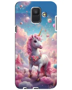 Чехол для Samsung Galaxy A6 2018 (A600F) с картинкой «Единорог среди облаков»