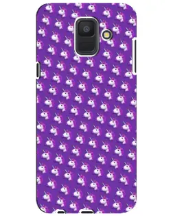 Чехол для Samsung Galaxy A6 2018 (A600F) с картинкой «Единороги на фиолетовом»