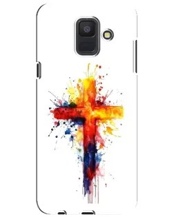 Чехол для Samsung Galaxy A6 2018 (A600F) с картинкой «Акварельный крест»