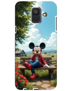 Чехол для Samsung Galaxy A6 2018 (A600F) с картинкой «Микки на скамейке»