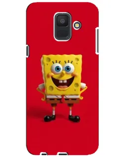 Чехол для Samsung Galaxy A6 2018 (A600F) с картинкой «Спанч Боб на красном»