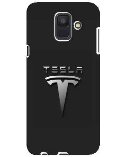 Чехол для Samsung Galaxy A6 2018 (A600F) с картинкой «Стальной логотип Tesla»