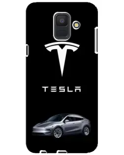 Чехол для Samsung Galaxy A6 2018 (A600F) с картинкой «Tesla Model Y»