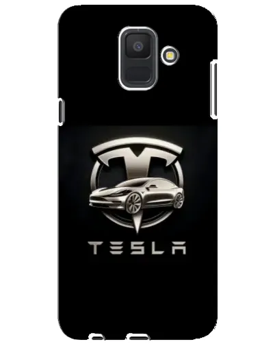 Чехол для Samsung Galaxy A6 2018 (A600F) с картинкой «Tesla — серебристое авто»
