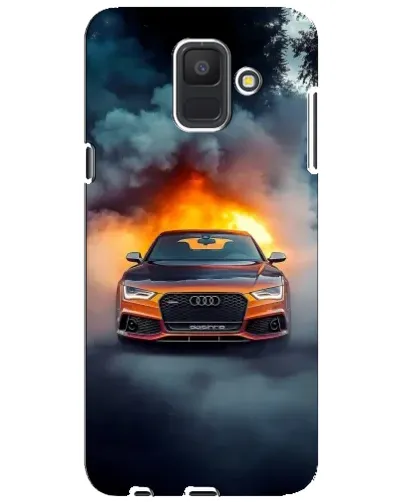 Чехол для Samsung Galaxy A6 2018 (A600F) с картинкой «Audi в огненном дыму»