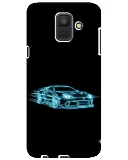 Чехол для Samsung Galaxy A6 2018 (A600F) с картинкой «Неоновый контур Lamborghini»