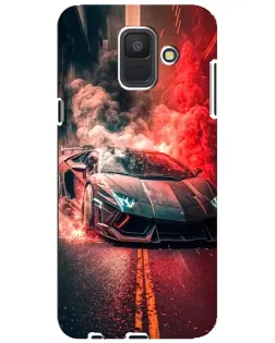 Чехол для Samsung Galaxy A6 2018 (A600F) с картинкой «Lamborghini красный дым»