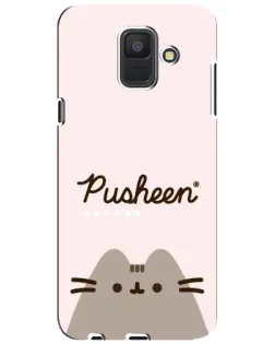 Чехол для Samsung Galaxy A6 2018 (A600F) с картинкой «Pusheen логотип» Чехол для Samsung Galaxy A6 2018 (A600F) с картинкой «Pusheen логотип»