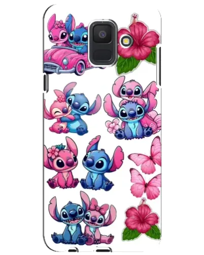 Чехол для Samsung Galaxy A6 2018 (A600F) с картинкой «Стикеры Stitch и Angel»