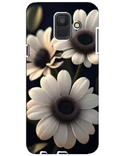 Чехол для Samsung Galaxy A6 2018 (A600F) с картинкой «Белые маргаритки макро»