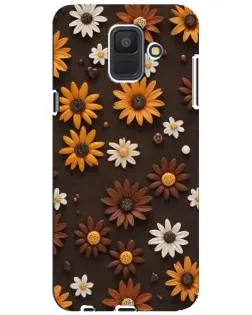 Чехол для Samsung Galaxy A6 2018 (A600F) с картинкой «Узор из маленьких подсолнухов»