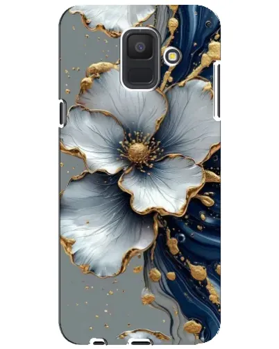 Чехол для Samsung Galaxy A6 2018 (A600F) с картинкой «Белый цветок и золотой флюид» Чехол для Samsung Galaxy A6 2018 (A600F) с картинкой «Белый цветок и золотой флюид»
