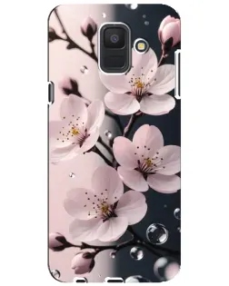 Чехол для Samsung Galaxy A6 2018 (A600F) с картинкой «Нежная сакура и капли»