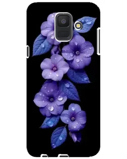 Чехол для Samsung Galaxy A6 2018 (A600F) с картинкой «Фиолетовые цветы с росою»