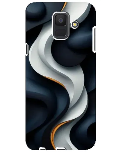 Чехол для Samsung Galaxy A6 2018 (A600F) с картинкой «Объемные черно-белые ленты» Чехол для Samsung Galaxy A6 2018 (A600F) с картинкой «Объемные черно-белые ленты»