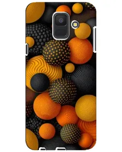 Чехол для Samsung Galaxy A6 2018 (A600F) с картинкой «Объемные оранжевые сферы»
