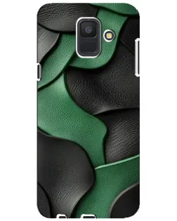 Чехол для Samsung Galaxy A6 2018 (A600F) с картинкой «Зеленые кожаные волны»