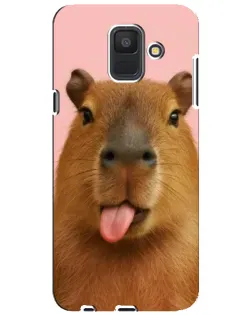 Чехол для Samsung Galaxy A6 2018 (A600F) с картинкой «Капибара с языком» Чехол для Samsung Galaxy A6 2018 (A600F) с картинкой «Капибара с языком»