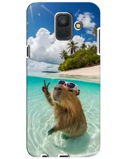 Чехол для Samsung Galaxy A6 2018 (A600F) с картинкой «Капибара на море» Чехол для Samsung Galaxy A6 2018 (A600F) с картинкой «Капибара на море»