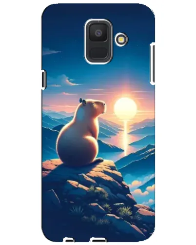 Чехол для Samsung Galaxy A6 2018 (A600F) с картинкой «Закат солнца с капибарой» Чехол для Samsung Galaxy A6 2018 (A600F) с картинкой «Закат солнца с капибарой»
