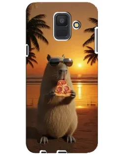 Чехол для Samsung Galaxy A6 2018 (A600F) с картинкой «Капибара с пиццей» Чехол для Samsung Galaxy A6 2018 (A600F) с картинкой «Капибара с пиццей»