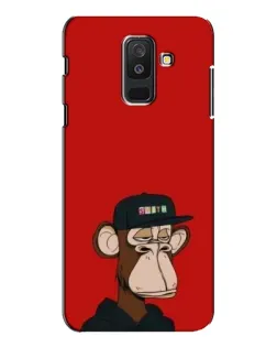 Чехол для Samsung Galaxy A6 Plus 2018 (A605) с картинкой «Bored Ape — красный фон»