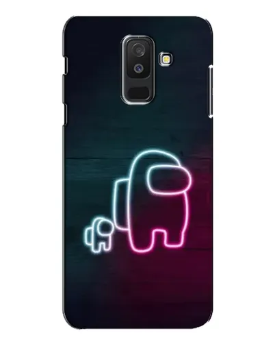 Чехол для Samsung Galaxy A6 Plus 2018 (A605) с картинкой «Among Us неон-арт»