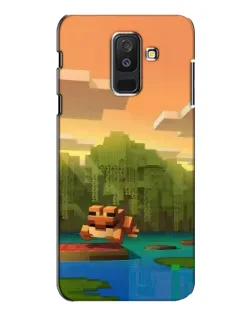 Чехол для Samsung Galaxy A6 Plus 2018 (A605) с картинкой «Майнкрафт закат солнца»