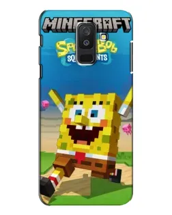Чехол для Samsung Galaxy A6 Plus 2018 (A605) с картинкой «Губка Боб Minecraft»