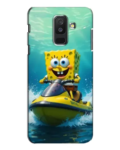 Чехол для Samsung Galaxy A6 Plus 2018 (A605) с картинкой «Спанч Боб на гидроцикле»